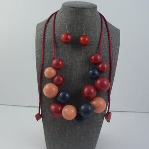 ZSISKA "Bolas" Statement Necklace & Matching Earrings LIKE NEW